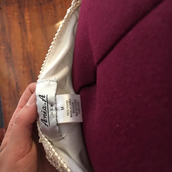 Cream crocheted and bead dress - Picture 2 of 2